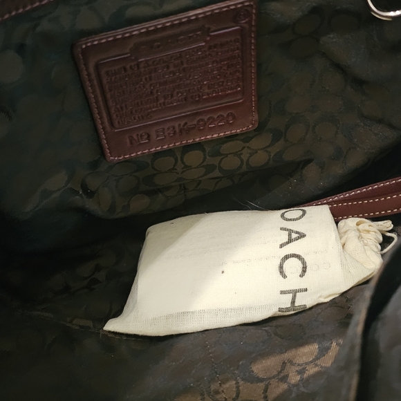 Coach Burgundy Suede Shoulder Bag - Picture 6 of 9